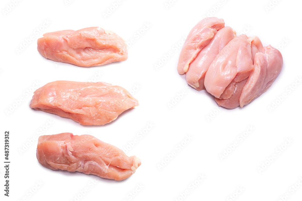 Raw chicken fillet isolated on white background. Raw chicken fillet isolated on white background.