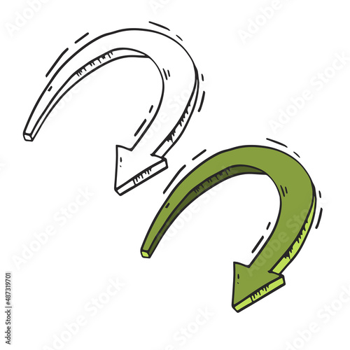 Vector illustration of a drawn arrow infographic circular rotation
