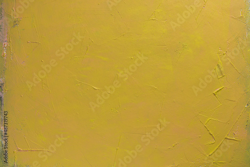 Concrete background. Yellow painted texture surface © marcin jucha