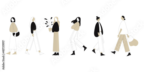 Fashion styled ethnic women set in different cloth and poses for spring and summer banner poster background greeting card