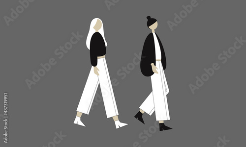 Fashion styled ethnic women set in different cloth and poses for spring and summer banner poster background greeting card