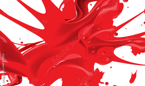 Red paint splash isolated on white. Paint splash isolated on white background. Abstract vector paint color design background. Red splashes for design use. Vector illustration EPS10.