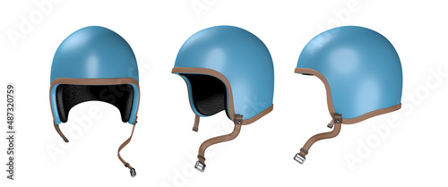 Vintage scooter helmet on isolated background