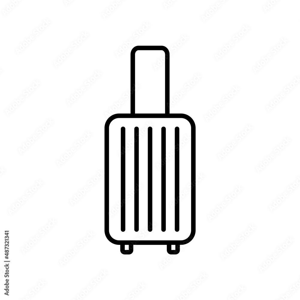 Luggage line icon, vector outline logo isolated on white background