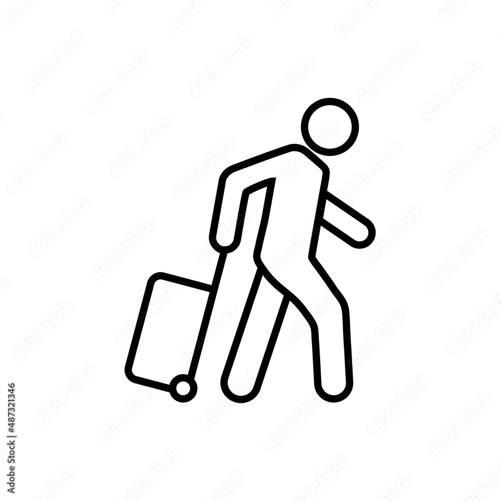 Luggage line icon, vector outline logo isolated on white background Luggage line icon, vector outline logo isolated on white background