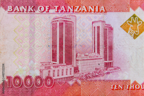 Macro shot of the ten thousand tanzanian shillings banknote photo
