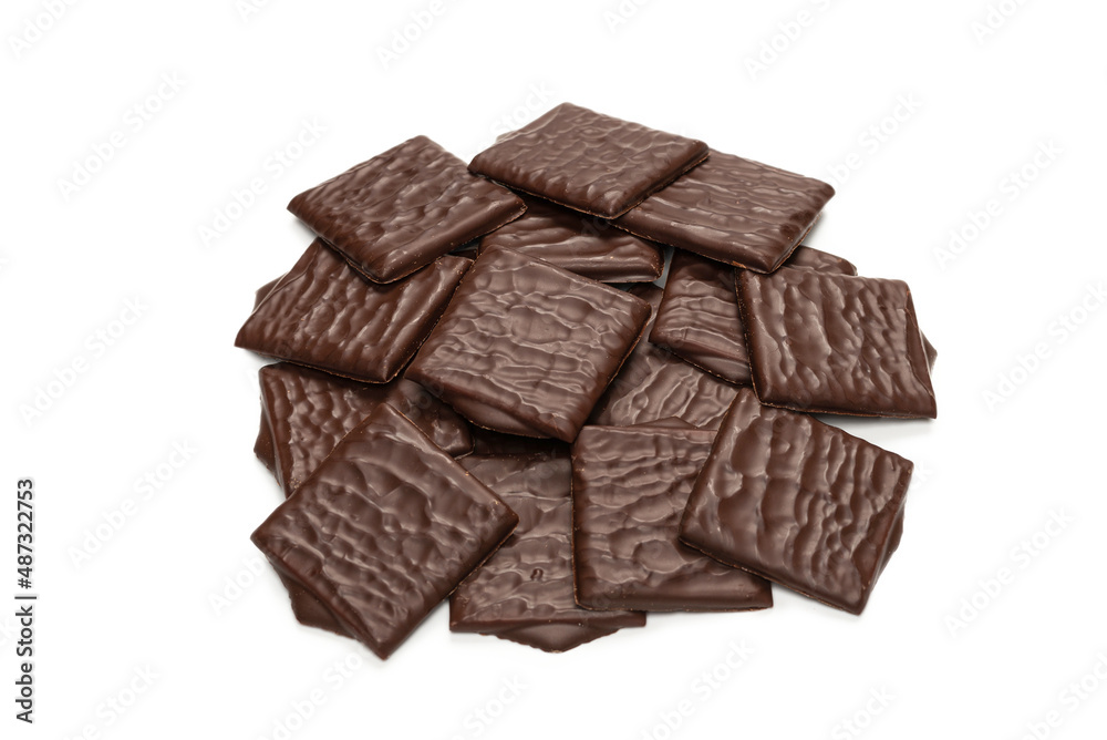 Dark chocolate candies isolated on white background. Dark chocolate candies isolated on white background.