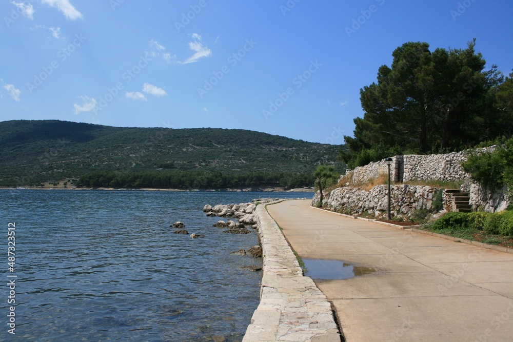 near the sea in the old town of Cres, island Cres, Croatia