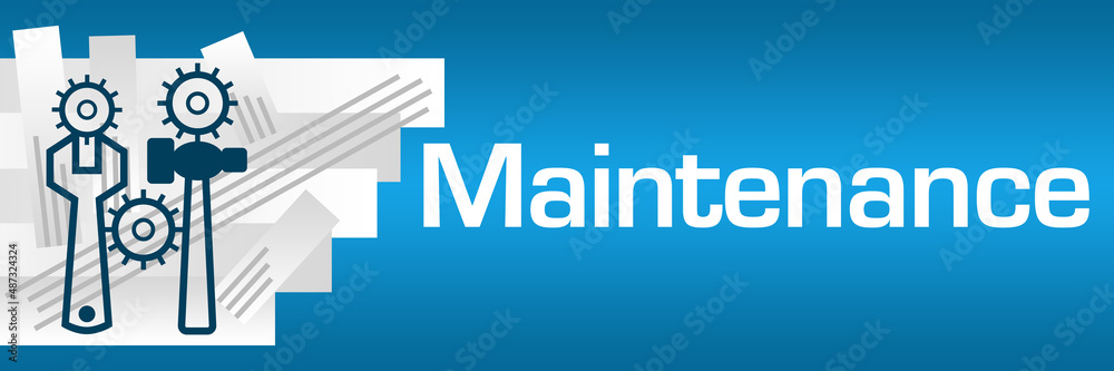 Maintenance Blue Background White Stroked Stripes Maintenance Blue Background White Stroked Stripes