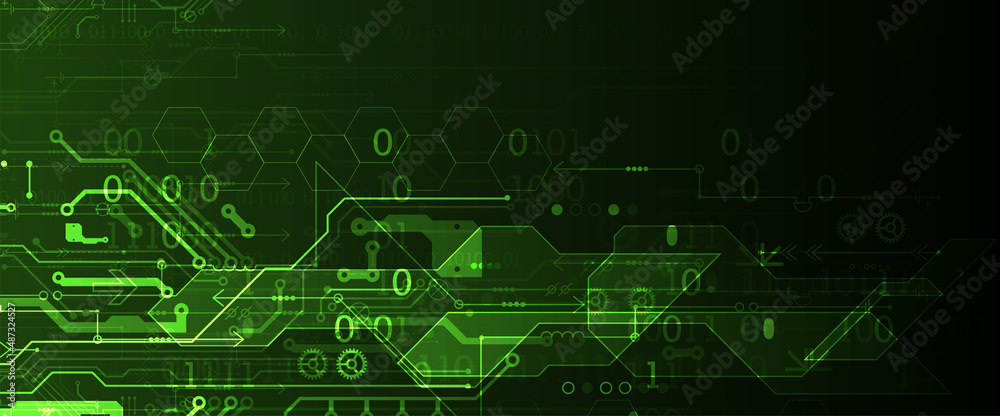Abstract background on technological and scientific topics. Various techno details. Vector format.