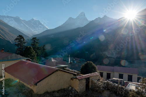 Small town near the mountains, new photo in Nepal