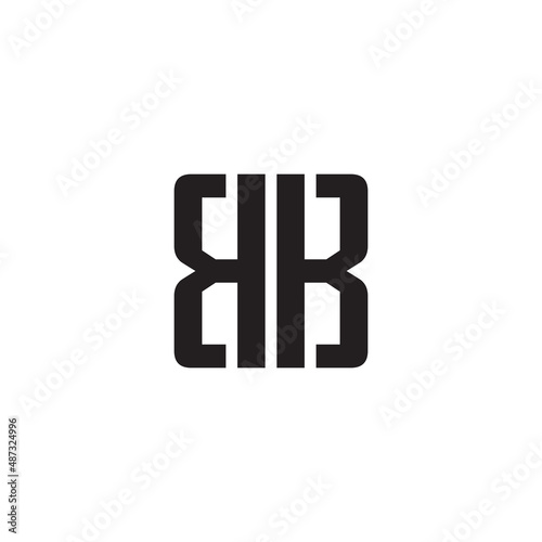 abstract BB letter logo design vector on white background.