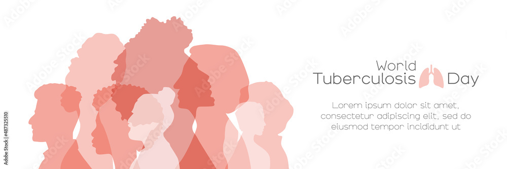 World Tuberculosis Day banner. Card with place for text. Flat vector illustration.