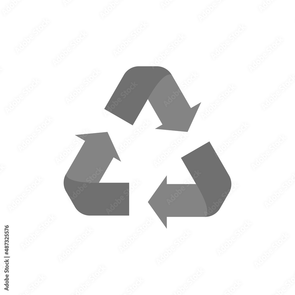 Recycle eco grey flat vector icon Recycle eco grey flat vector icon