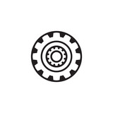 circle gear machine logo design concept.