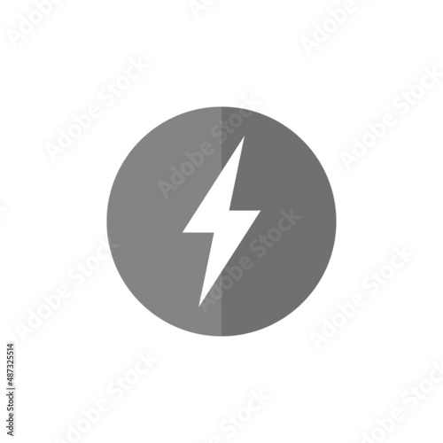 Free Download Lightning bolt grey flat vector icon - GFXLoad
