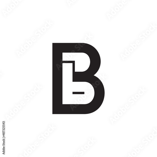 neagtive space letter BB logo design vector isolated on white background.