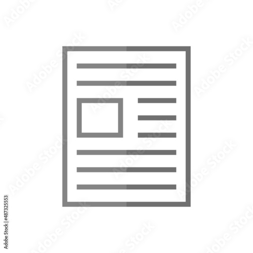 Newspaper grey flat vector icon