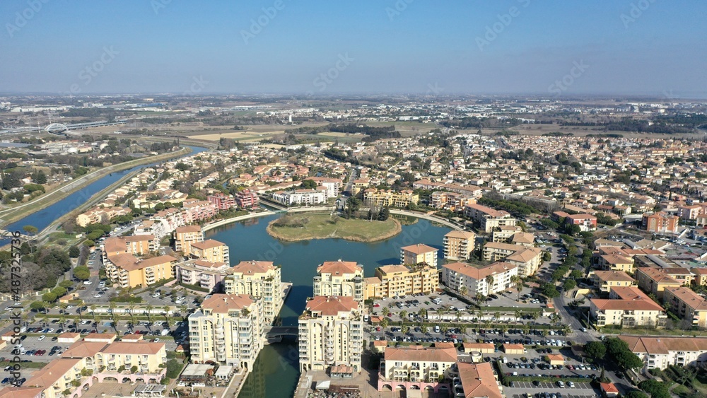 vue aérienne de Montpellier, Lattes et Mauguio dans le sud de la France en Occitanie vue aérienne de Montpellier, Lattes et Mauguio dans le sud de la France en Occitanie