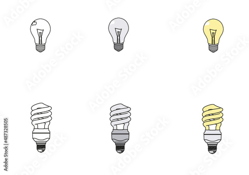 set lampadine lampade alogene luce elettricità  photo