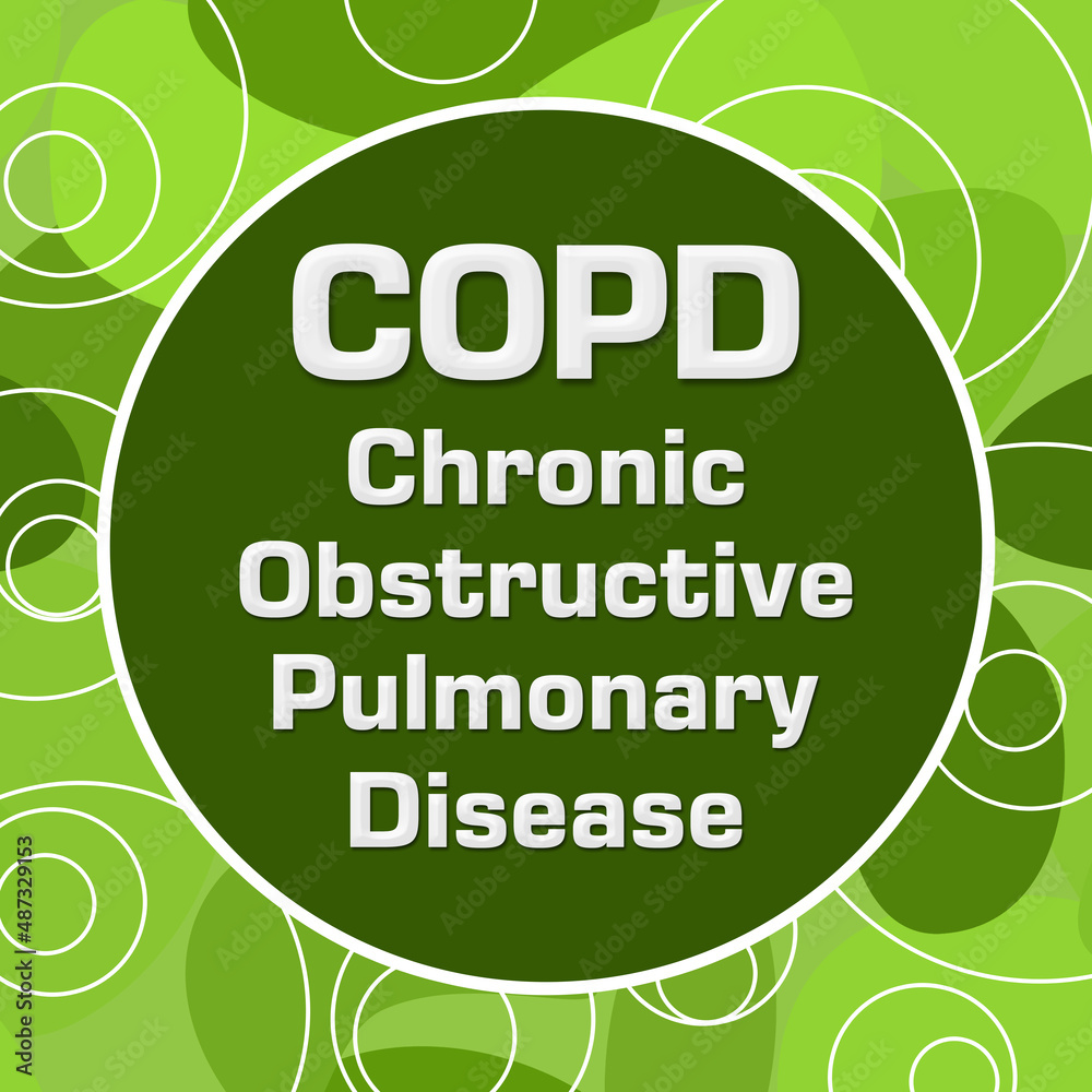 Fototapeta premium COPD - Chronic Obstructive Pulmonary Disease Random Green Rings Circle