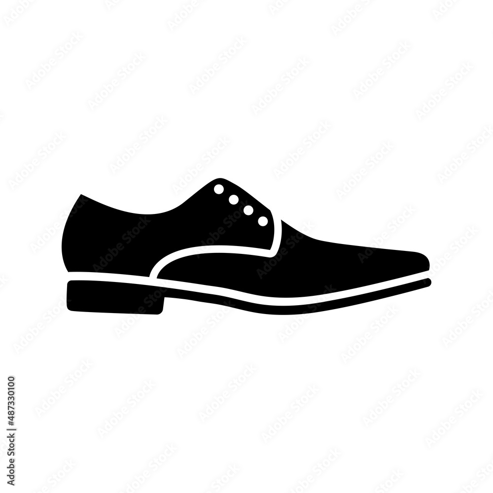 Mens classic derby shoes black glyph icon isolated. Vector Mens classic derby shoes black glyph icon isolated. Vector