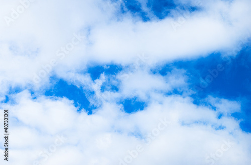 Background with beautiful blue sky with white clouds on a sunny day.