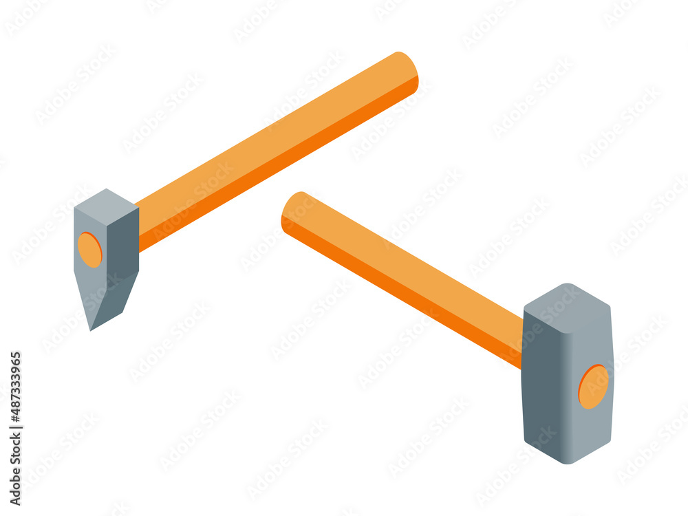 Isometric Hammers Illustration