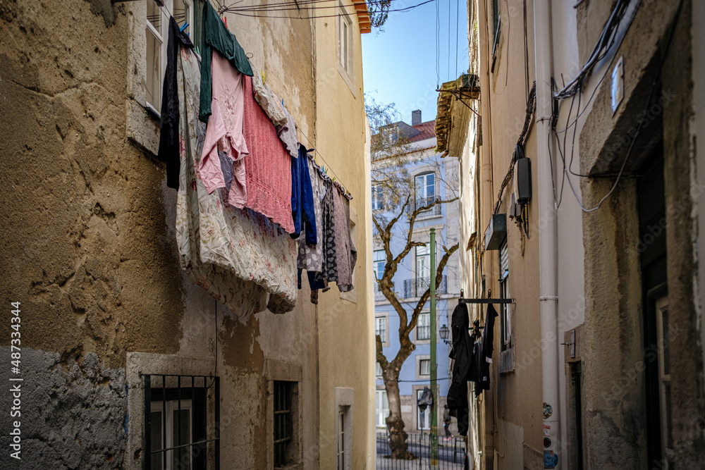Lisbon, Alfama, street in the old town