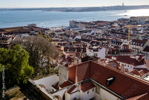 Obraz na płótnie Lisbon panorama, Castelo de São Jorge w salonie