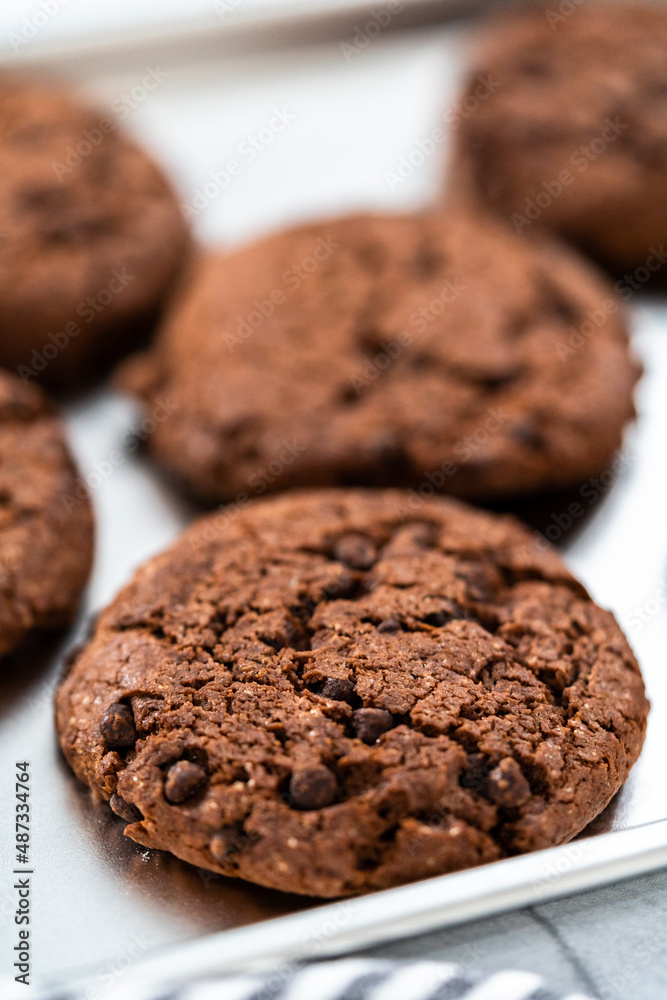 Double chocolate chip cookies Double chocolate chip cookies