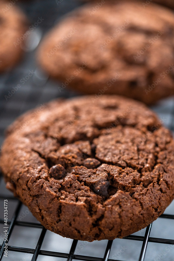 Fototapeta premium Double chocolate chip cookies