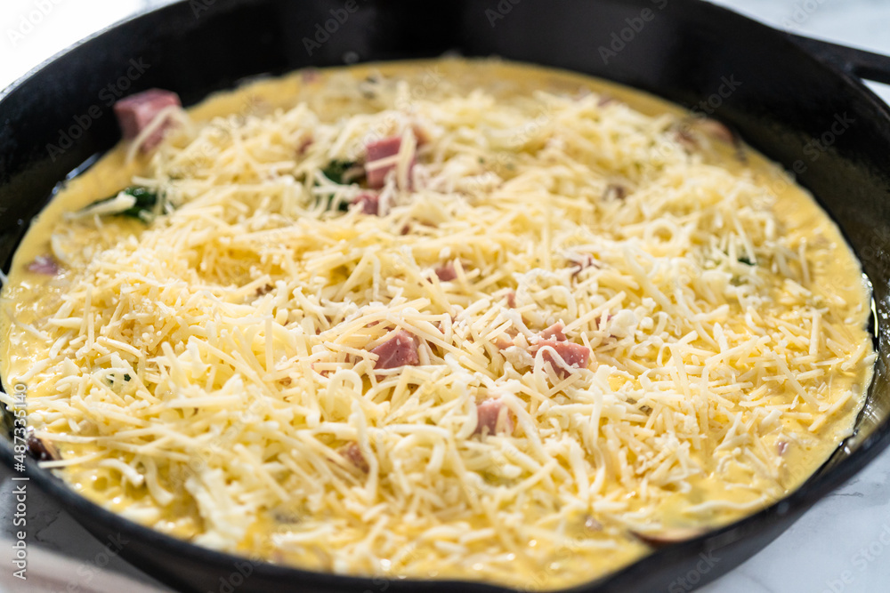 Spinach and ham frittata Spinach and ham frittata