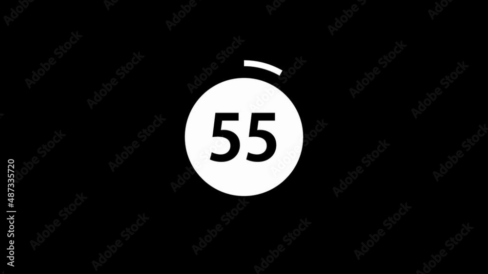 カウントダウン60秒 1分 黒背景 円 バロメーター カウントダウン60秒 1分 黒背景 円 バロメーター