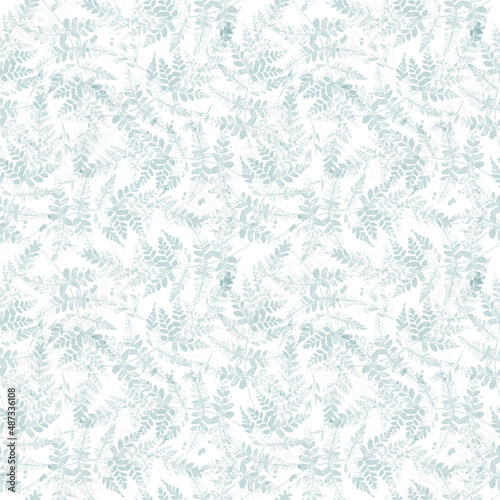 Blue wild eucalyptus twigs and branches. Watercolor floral seamless pattern. 