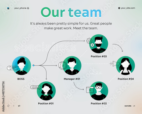 Group of people employees working on project together. Partnership teamwork man and woman. Vector character illustration of communication of coworkers, team building. Structure company work. Eps 10