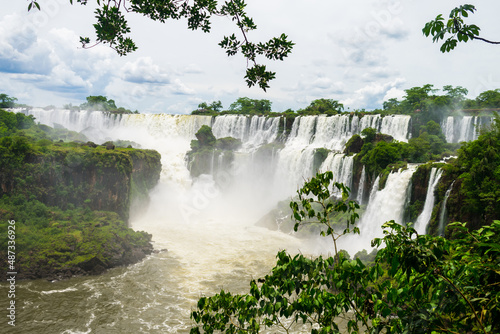 Waterfalls and jungle - a view from the Lower Circuit at the Iguazu National Park (Puerto Iguazu, Argentina) photo