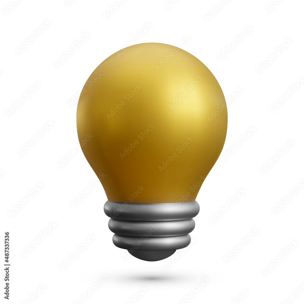 3d realistic light bulb icon.Vector illustration 3d realistic light bulb icon.Vector illustration