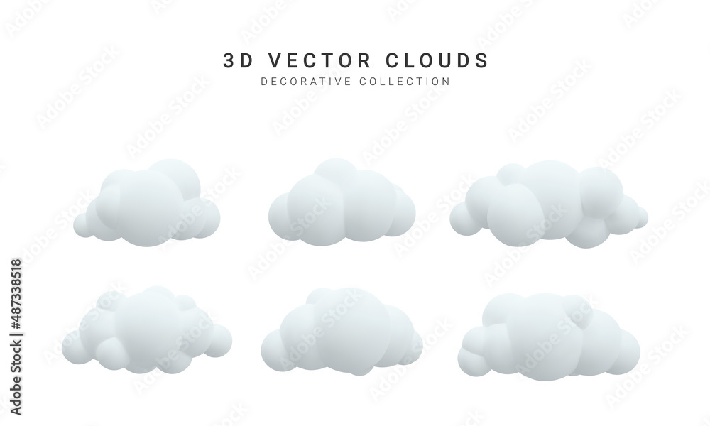 3d realistic clouds collection. Vector illustration 3d realistic clouds collection. Vector illustration