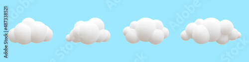 3d realistic clouds collection. Vector illustration