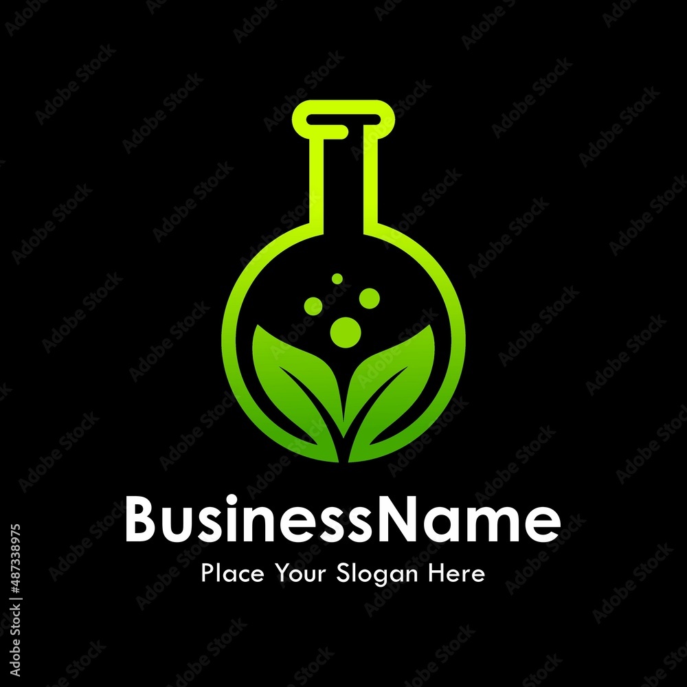 leaf lab vector logo design. Suitable for business, science, green lab, technology and art leaf lab vector logo design. Suitable for business, science, green lab, technology and art