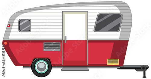 Cute caravan on white background