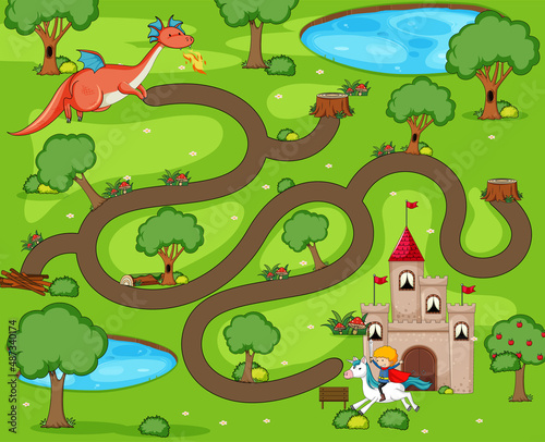 Maze game template for toddlers