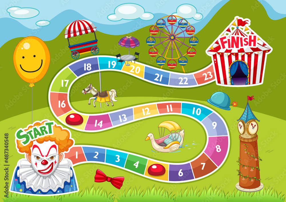 Fototapeta premium Counting number game template in circus theme