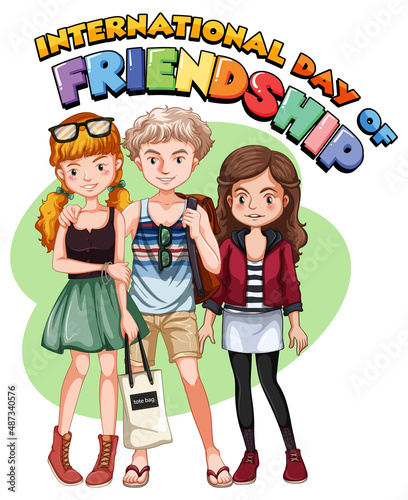 International day of friendship logo with teenagers