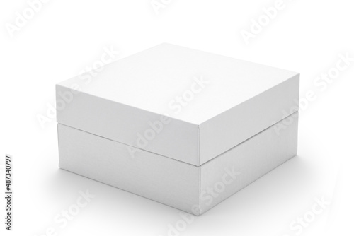 White paper box isolated on white background