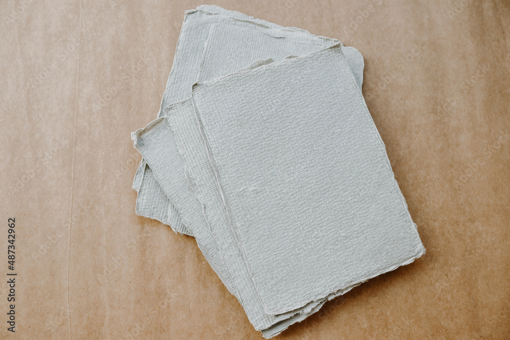 White Riggid Edge White Ragged Edge Paper for Artists and Photographers on Brown Simple ...