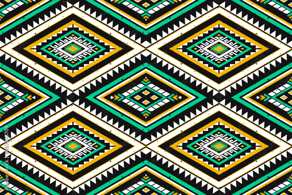Geometric ethnic oriental seamless pattern traditional. Design for background, wallpaper, vector illustration, fabric, clothing, batik, carpet, embroidery.