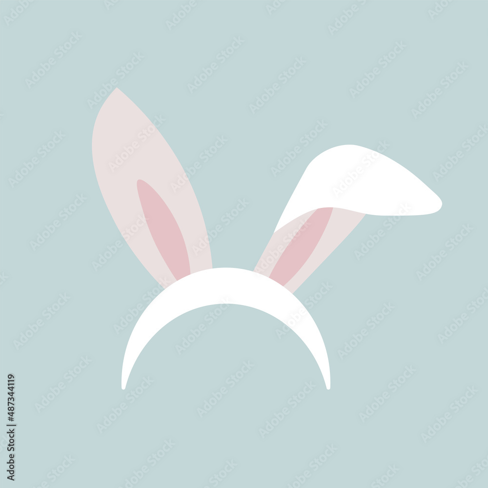 Headband with cute bunny ears. Vector illustration. Headband with cute bunny ears. Vector illustration.