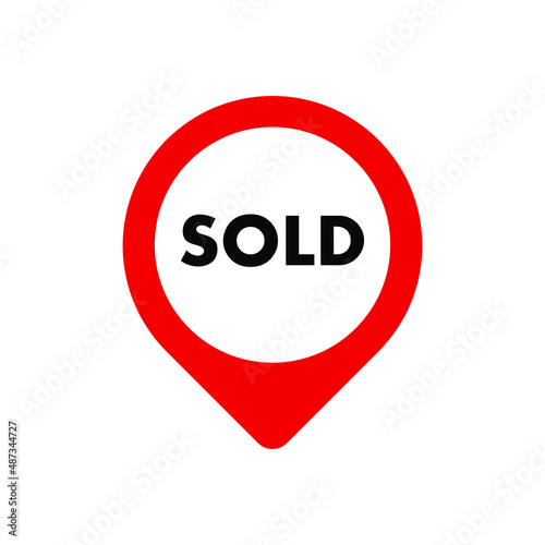 Free Download Red sold sign. Vector icon.	 - GFXLoad